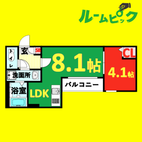 メイクスR高畑　名古屋市賃貸　仲介手数料無料の間取り