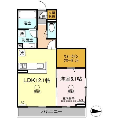熊本市中央区京町２丁目のアパートの間取り