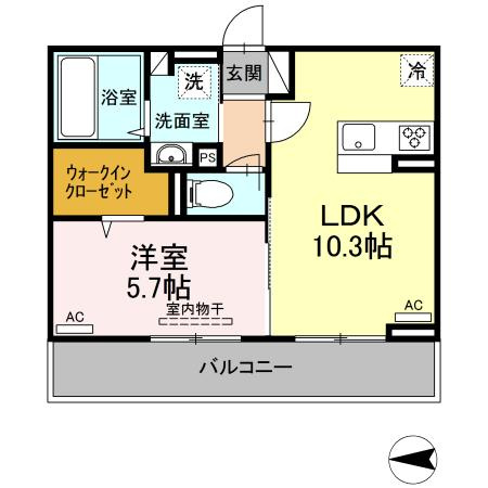 熊本市中央区国府３丁目のアパートの間取り