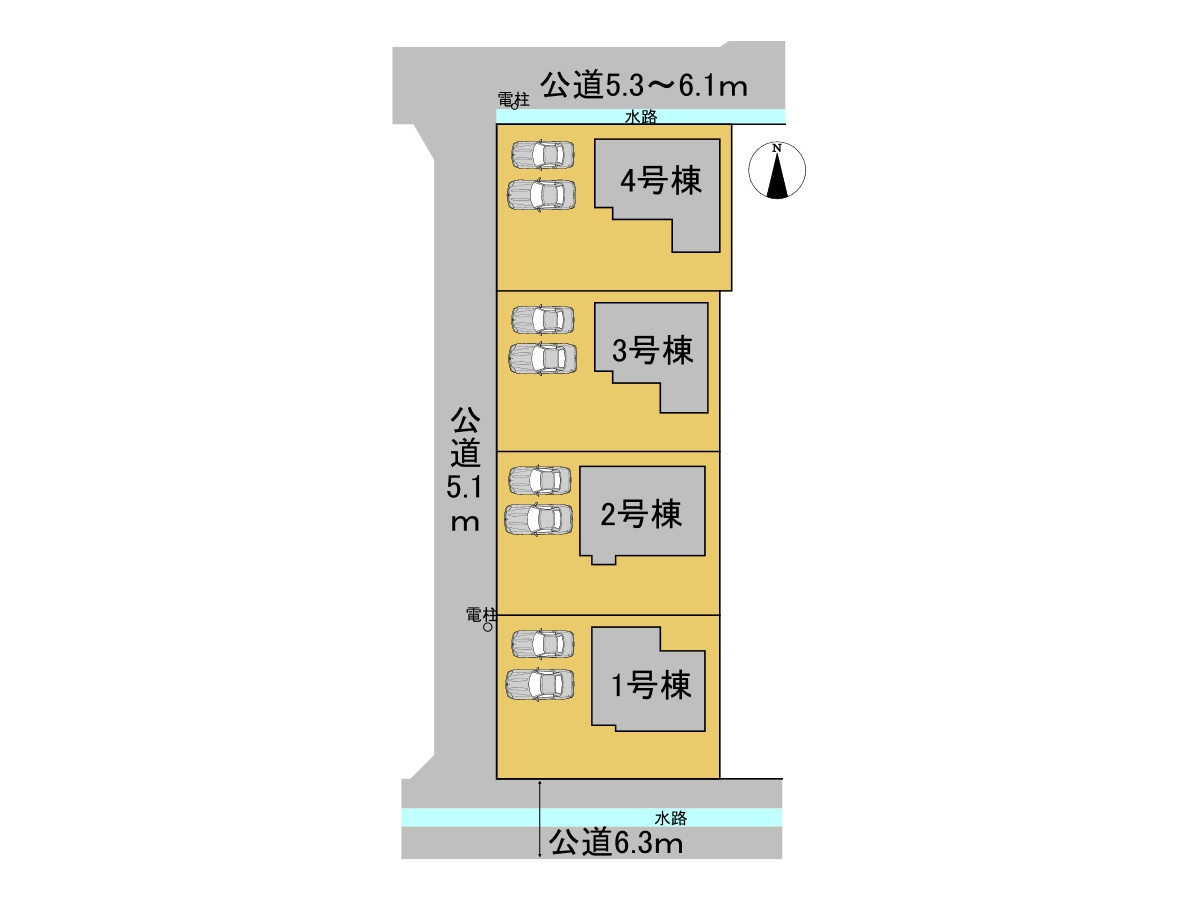 タマタウン　瑞穂市十九条　全4区画分譲の区画図|■区画図
■YAMADA電機の　ヤマダ不動産　株式会社リライフ　
いつでもお問合わせ下さい。
