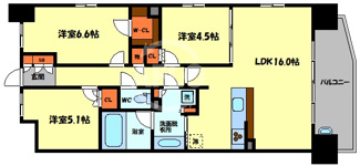 【間取り】 | S-FORT大阪同心　堀川小学校区 | S-FORT大阪同心　開放感のある間取り