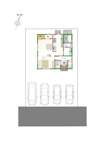 丸亀市　津森町⑩　太陽光つきオール電化住宅の区画図