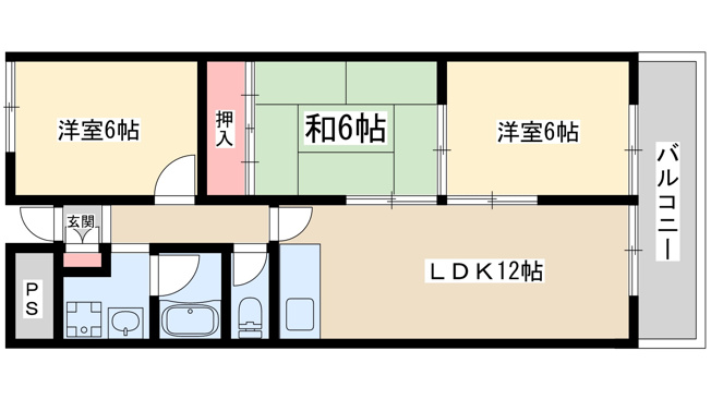 【間取り】 | ハイツスリーオーク