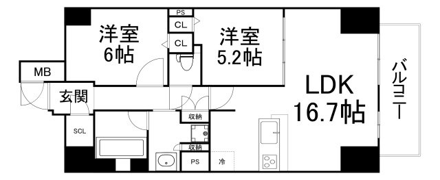 【間取り】 | プレサンス心斎橋レヨン