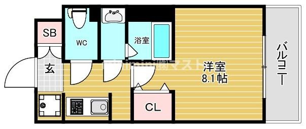 S-RESIDENCE難波EASTの間取り