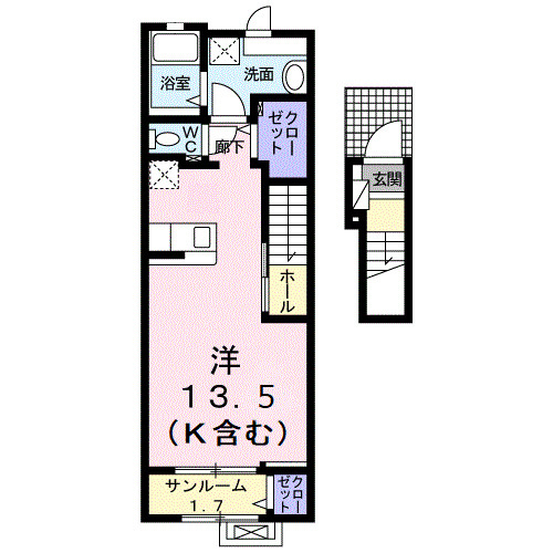 菫（すみれ）１ｓｔの間取り