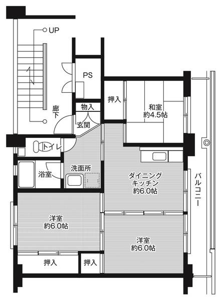 ビレッジハウス建部吉田1号棟の間取り