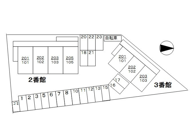 Calm　Hills　２番館のその他|駐車場配置図