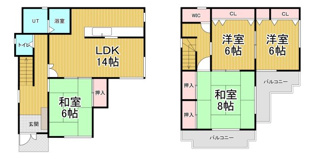 西宮市東町1丁目貸家の間取り