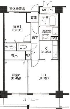 フラット野田Ⅱの間取り
