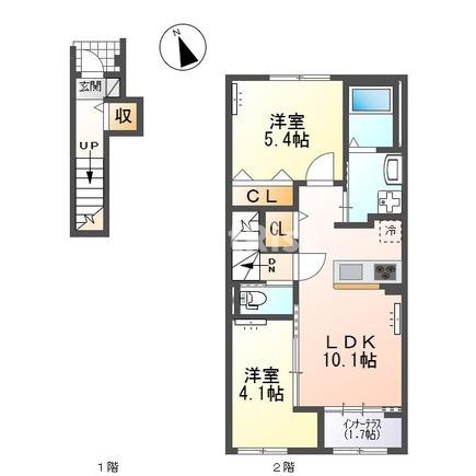仮)江南市五明町青木 新築アパートの間取り