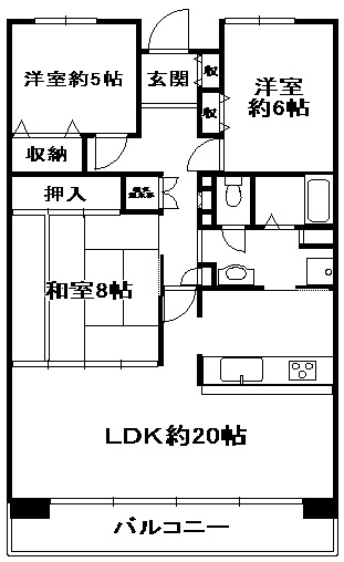 【間取り】 | ダイヤカルムB棟 | 間取りです
