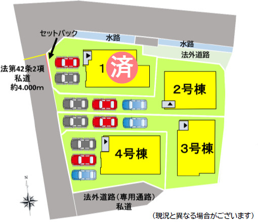 よかタウン／東区下江津1丁目1期／4号棟の区画図
