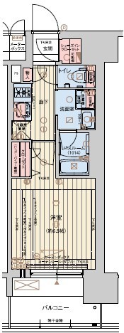 レオンヴァリエ長堀通の間取り