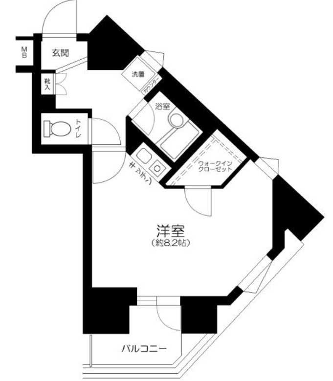 ジェイパーク青葉台弐番館　分譲賃貸　オートロック　ウォークインクローゼットの間取り