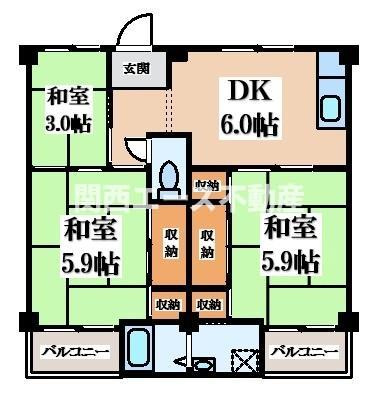 【間取り】 | ビレッジハウス葛ノ葉