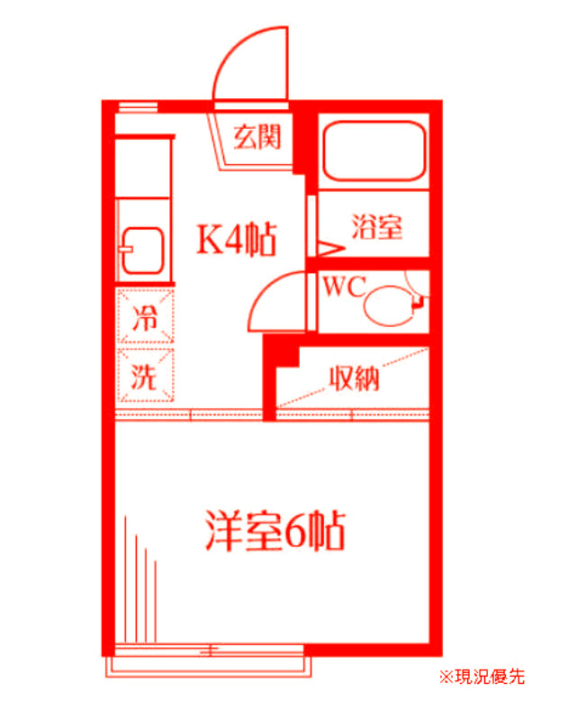 藤沢市大鋸１丁目のアパートの間取り