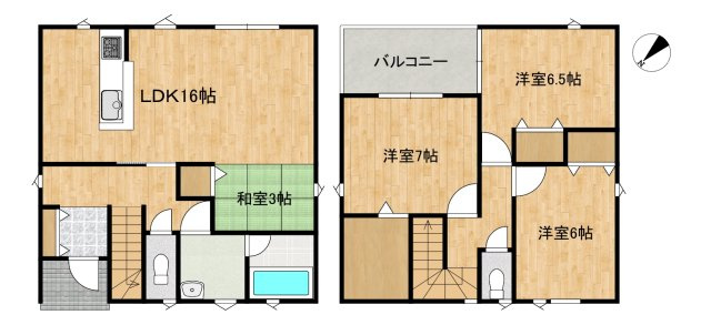 八戸市下長1丁目 第9-2号棟の間取り