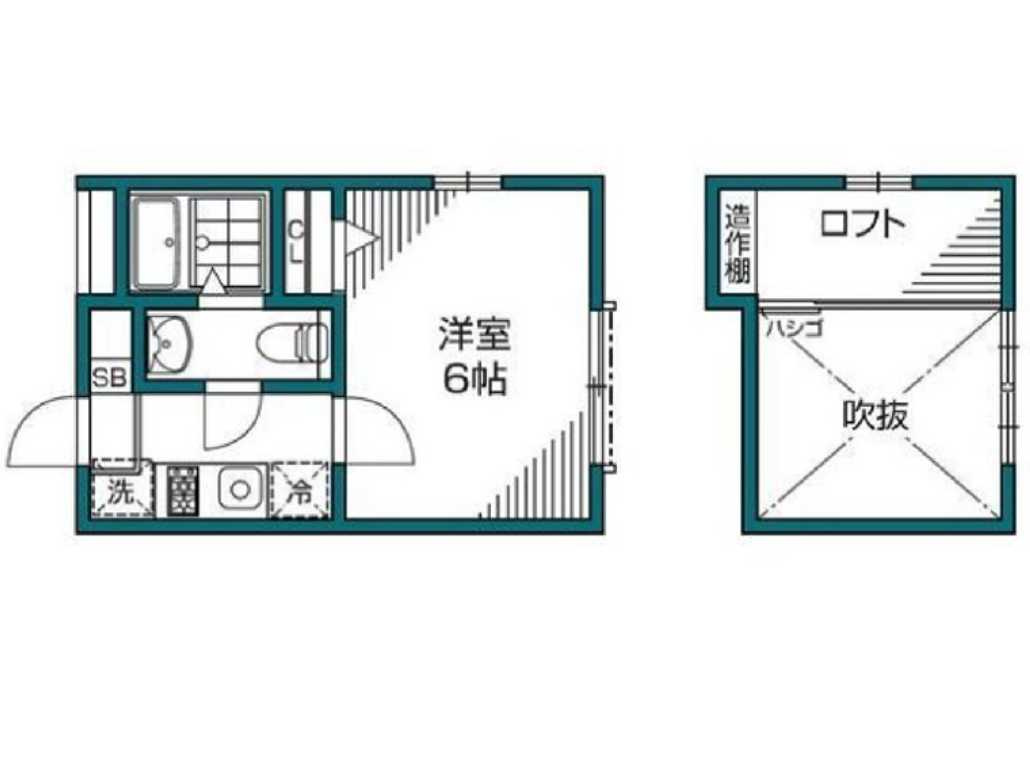グランエッグス三軒茶屋N　デザイナーズ　ロフト　礼金０の間取り