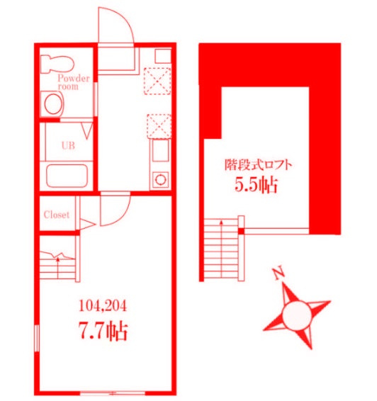 鎌倉市台２丁目のアパートの間取り