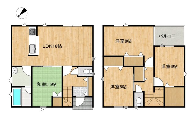 八戸市下長1丁目 第9-3号棟の間取り