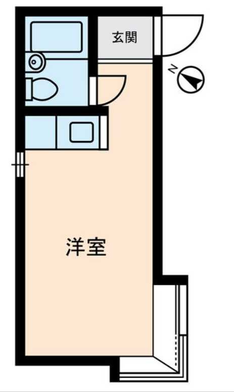 カーシュ上馬　最上階　角部屋　敷金0の間取り