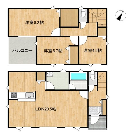 八戸市下長1丁目 第9-6号棟の間取り