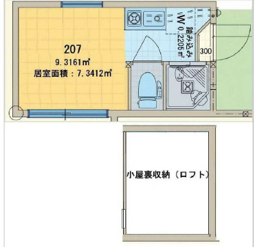 フェリスボヌールの間取り|ワンルーム＋ロフト
