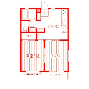藤沢市鵠沼藤が谷４丁目のアパートの間取り