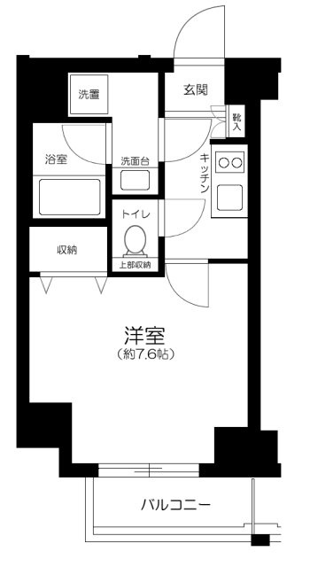 グラントゥルース本郷の間取り|1K