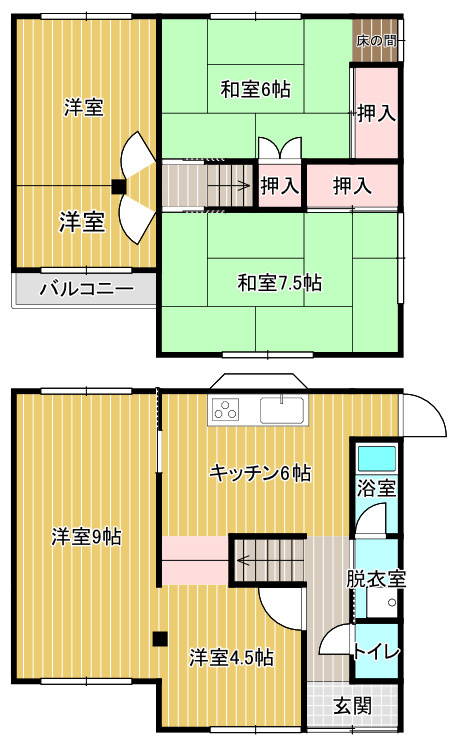 笠岡市笠岡1売家の間取り