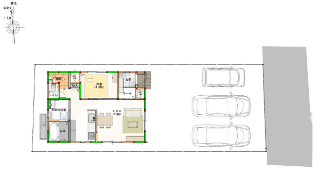 ☆選べる家具プレゼント☆別府町③　新築戸建の区画図