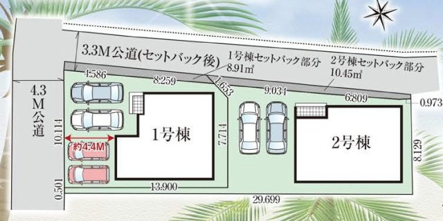 グラファーレ真壁3期　1号棟の区画図
