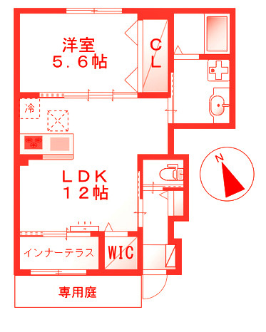 大和市上和田のアパートの間取り
