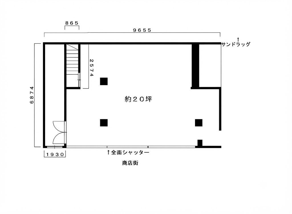 城東市場内店舗の間取り