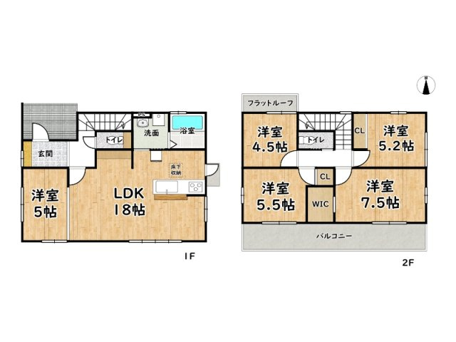 姫路市広畑区清水町１丁目/新築戸建の間取り