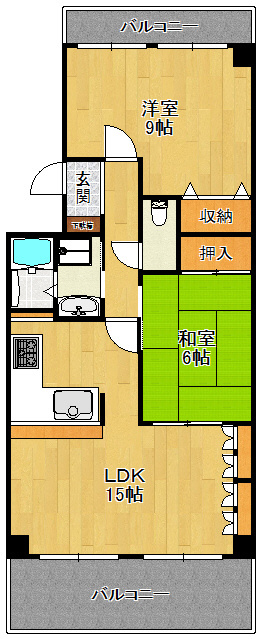 西宮香枦園ロジュマンの間取り