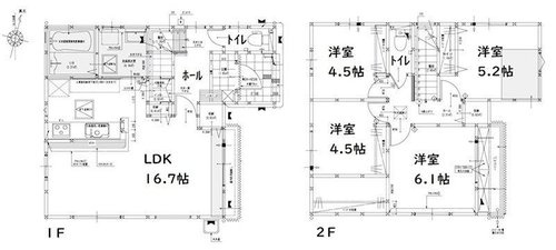 倉敷市福井の新築一戸建の間取り