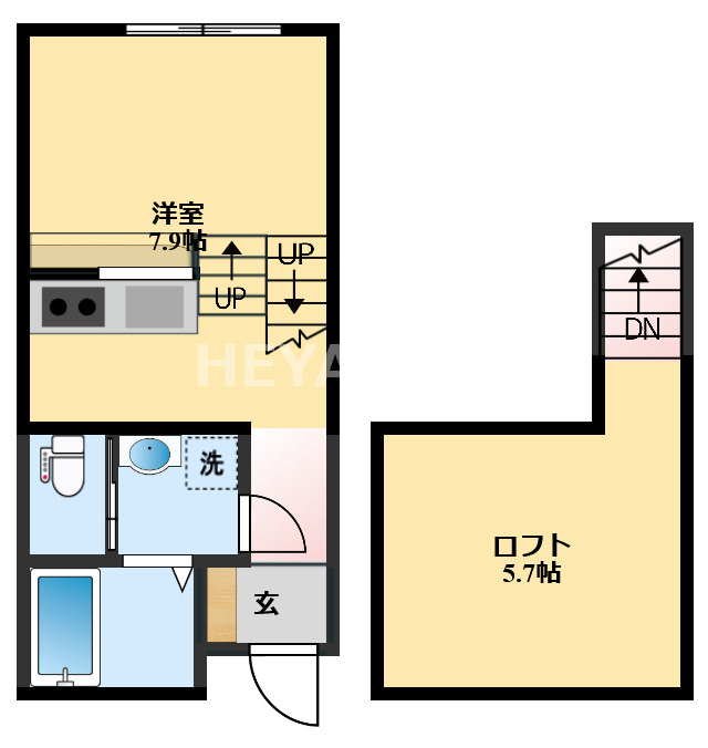 STAGE　NISHIGOU　Aの間取り