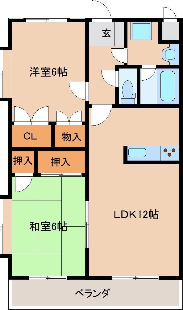 グリーンヒルズ東山Ⅰの間取り|使い勝手の良い間取りです♪