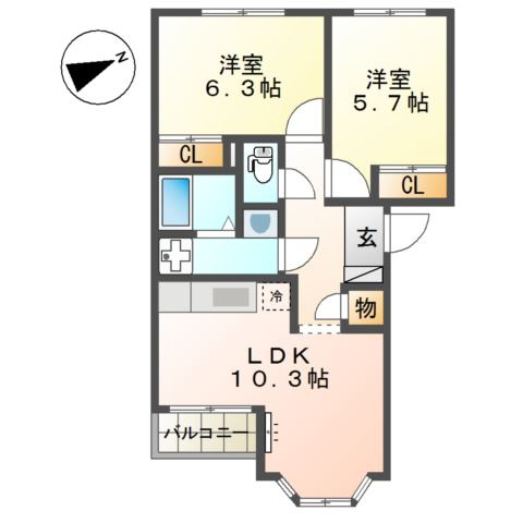 サニースクエアーⅠの間取り