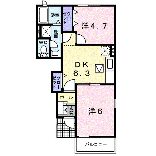 クレメントＡの間取り