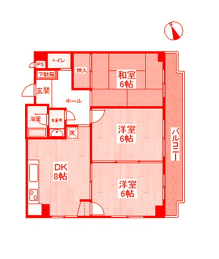 横浜市戸塚区前田町の賃貸マンションの間取り