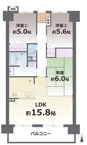 コアマンション新水前寺Ⅰの間取り