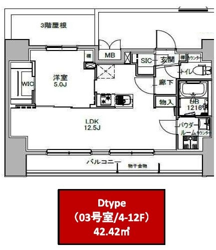エスレジデンス八丁堀ウーナの間取り