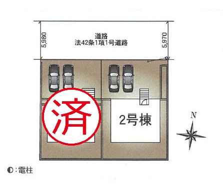 龍ケ崎市中根台第4　新築戸建　2号棟の区画図