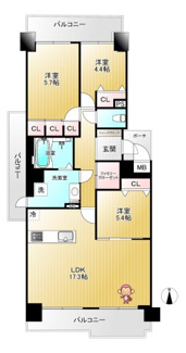 【間取り】 | 阪急ヒルズコート高槻2番館