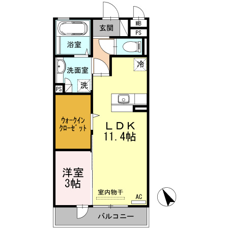 D-roomＫの間取り