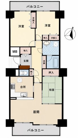 宇都宮プラザB棟の間取り
