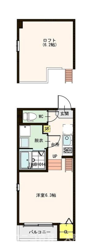大阪市旭区清水１丁目のアパートの間取り
